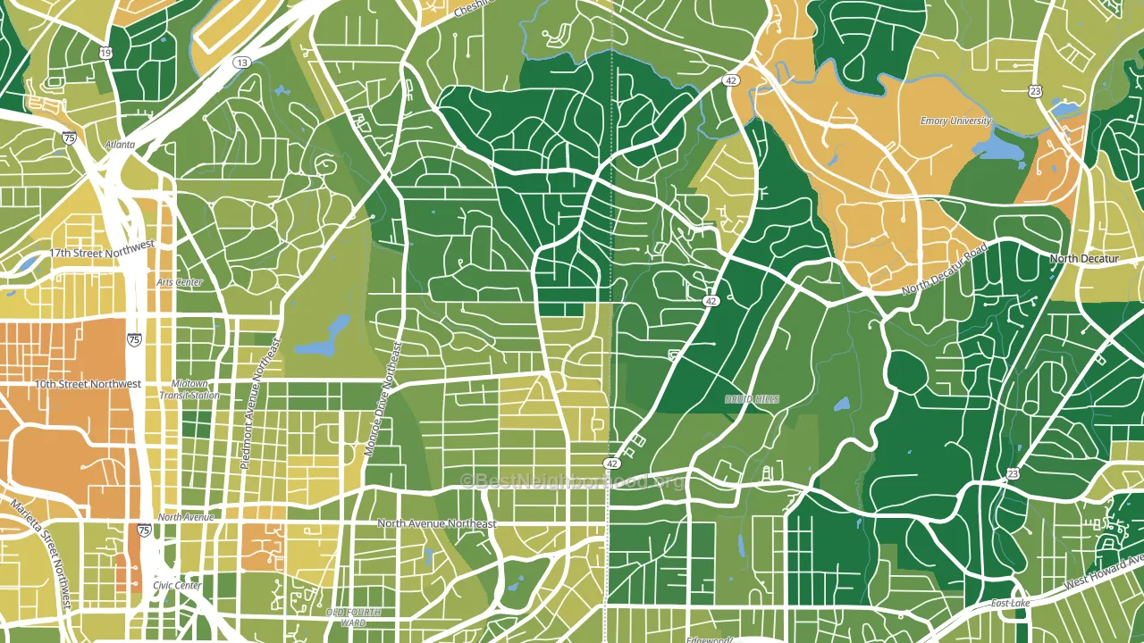30306, GA block-group voter-turnout map