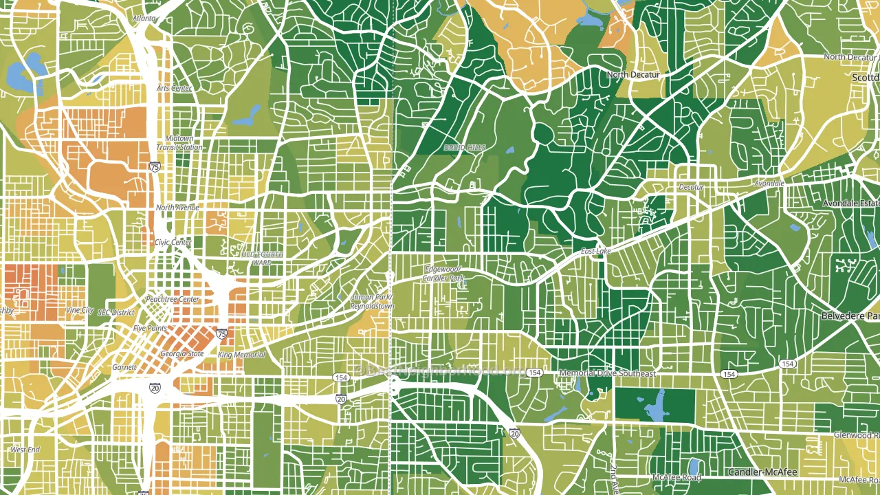 30307, GA block-group voter-turnout map