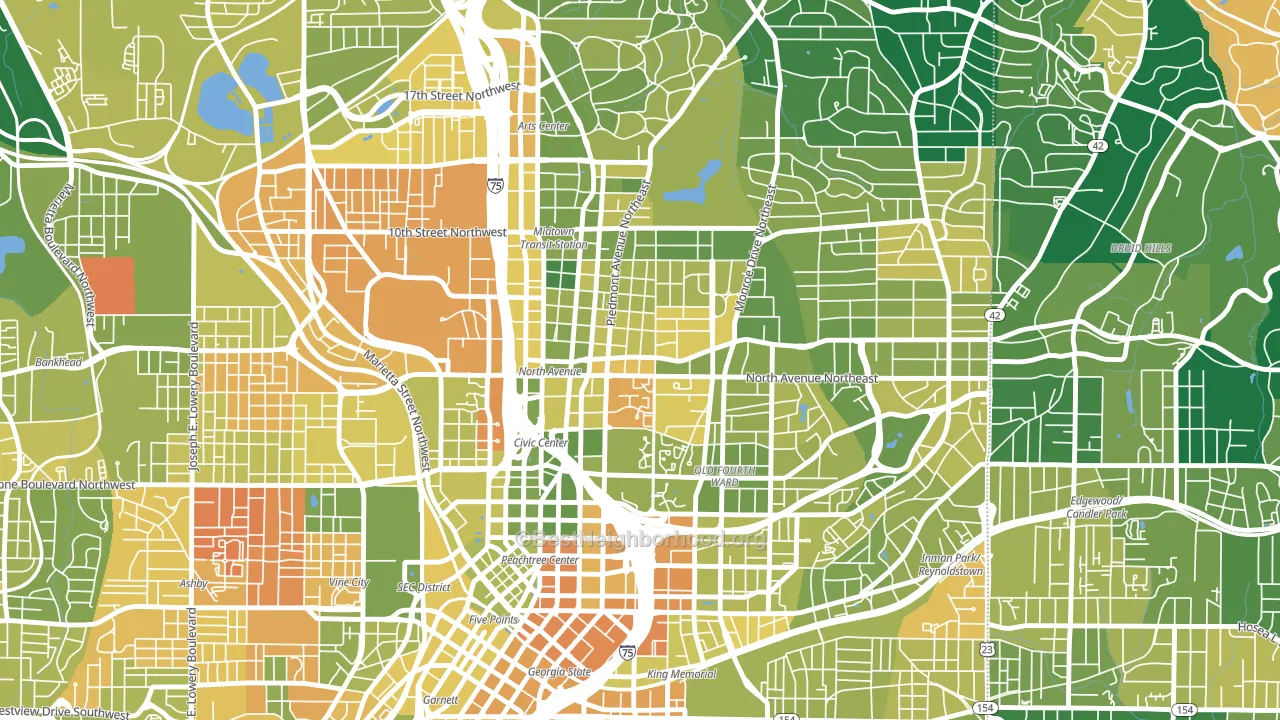 30308, GA block-group voter-turnout map