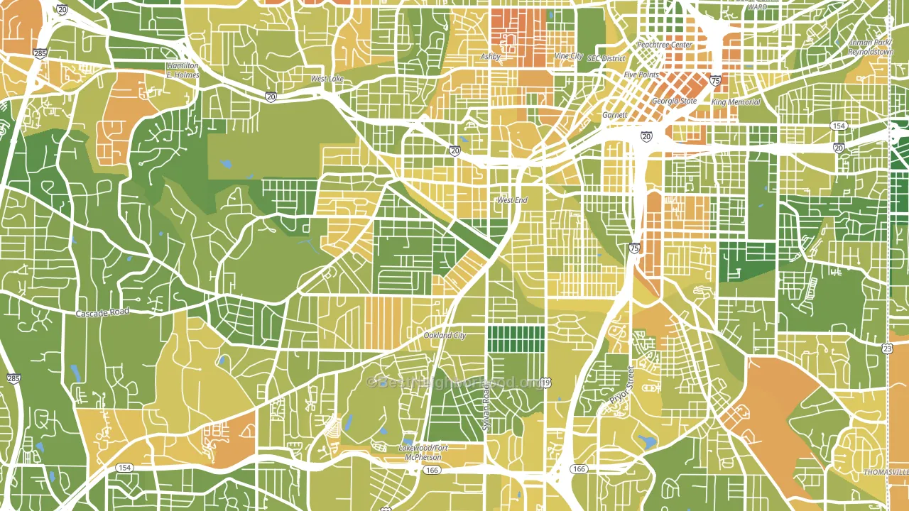 30310, GA block-group voter-turnout map