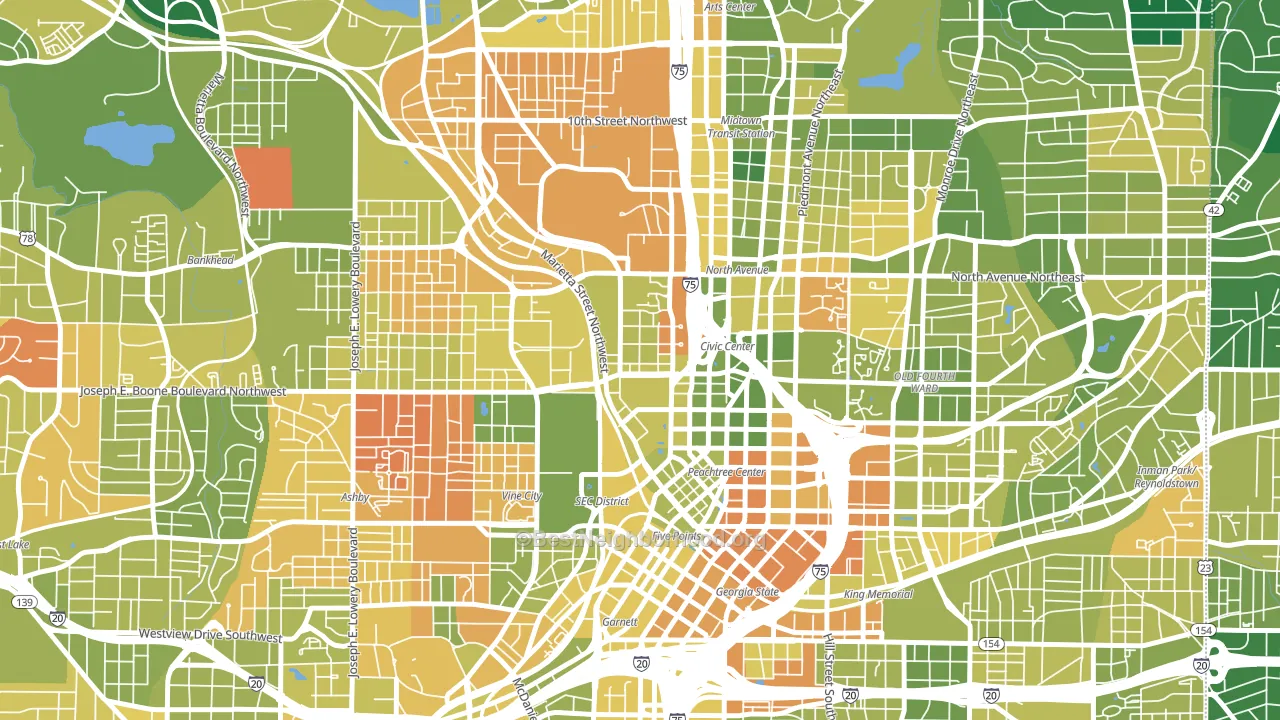 30313, GA block-group voter-turnout map