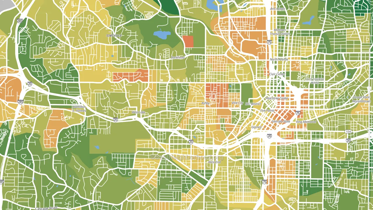 30314, GA block-group voter-turnout map