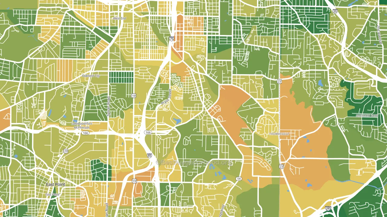 30315, GA block-group voter-turnout map