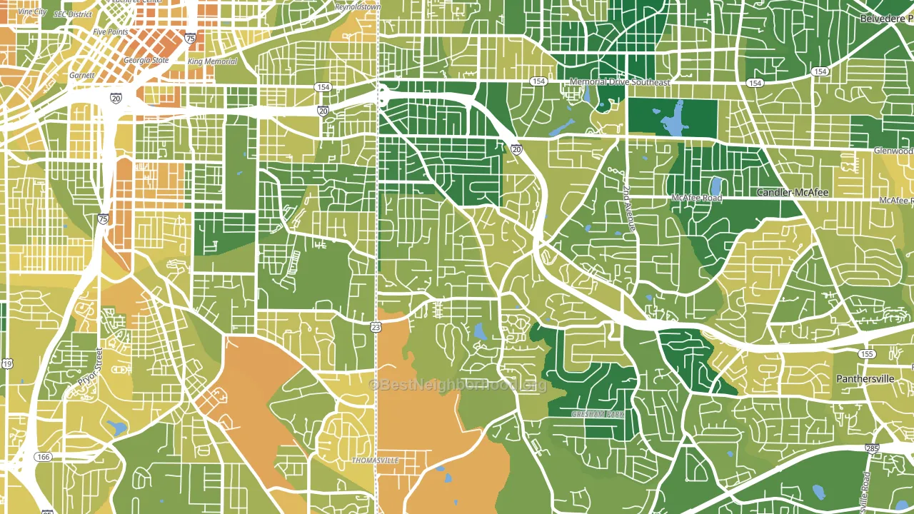 30316, GA block-group voter-turnout map