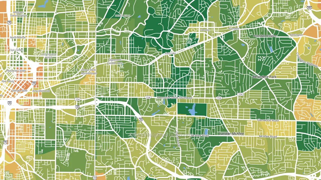 30317, GA block-group voter-turnout map