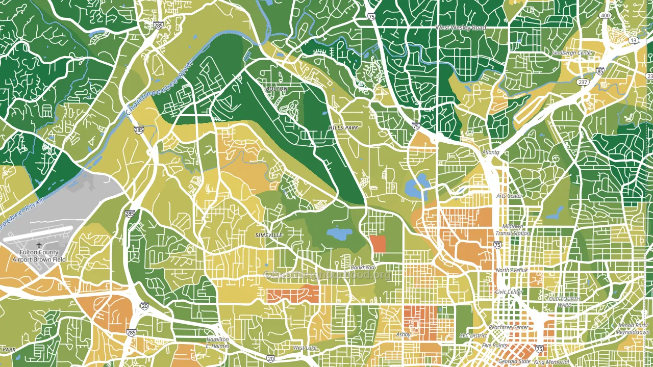 30318, GA block-group voter-turnout map