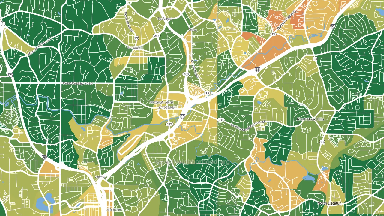 30324, GA block-group voter-turnout map