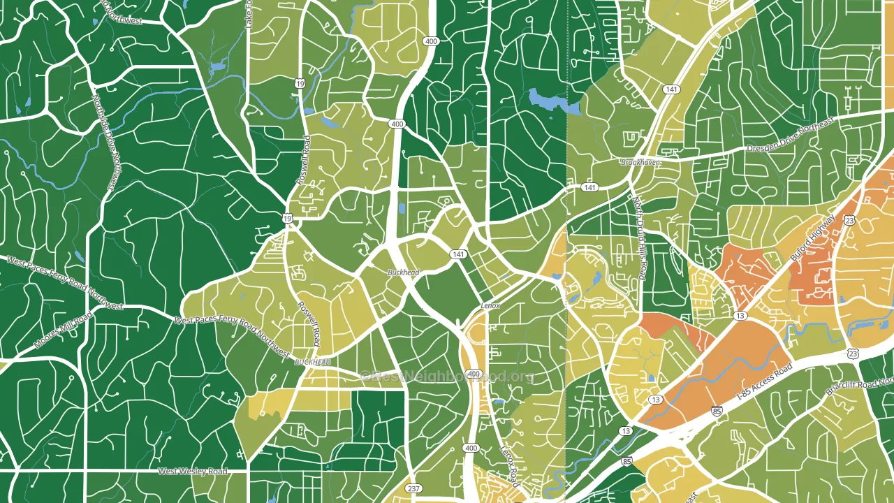 30326, GA block-group voter-turnout map