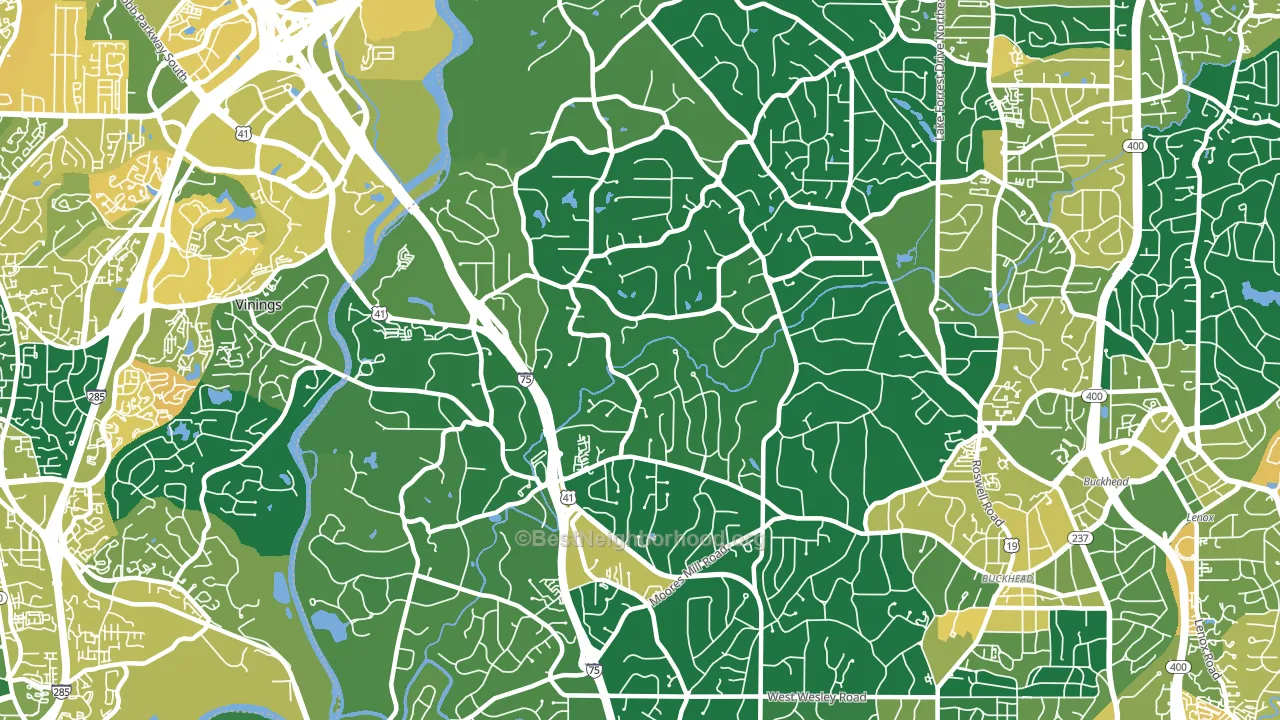 30327, GA block-group voter-turnout map
