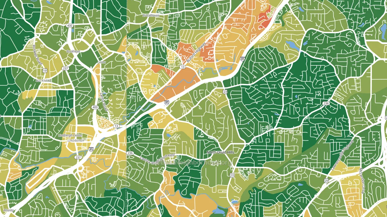 30329, GA block-group voter-turnout map