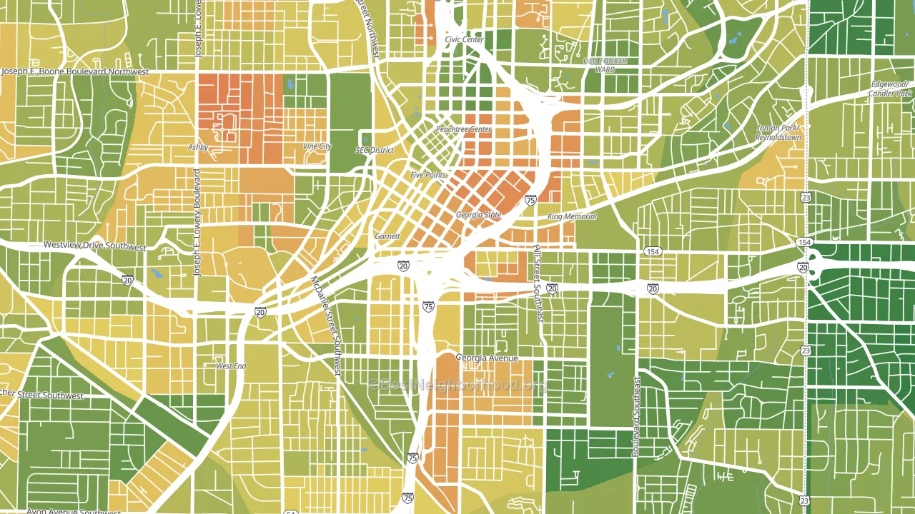 30334, GA block-group voter-turnout map