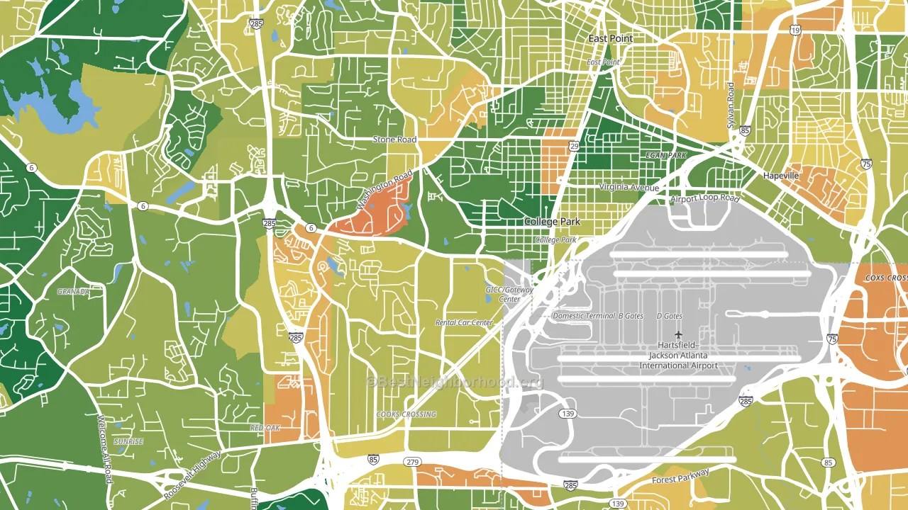 30337, GA block-group voter-turnout map