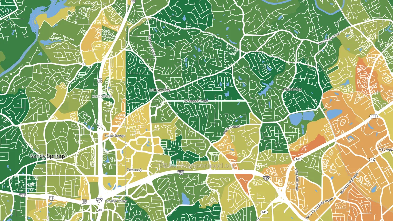 30338, GA block-group voter-turnout map