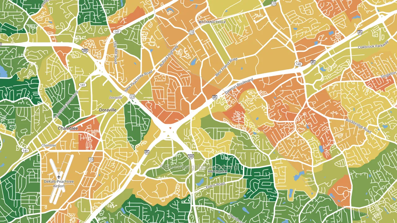 30340, GA block-group voter-turnout map