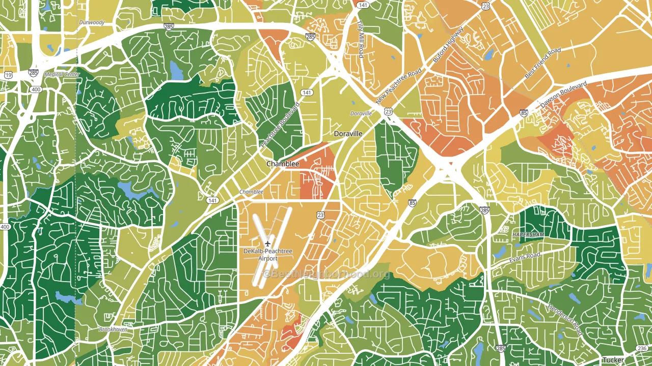 30341, GA block-group voter-turnout map
