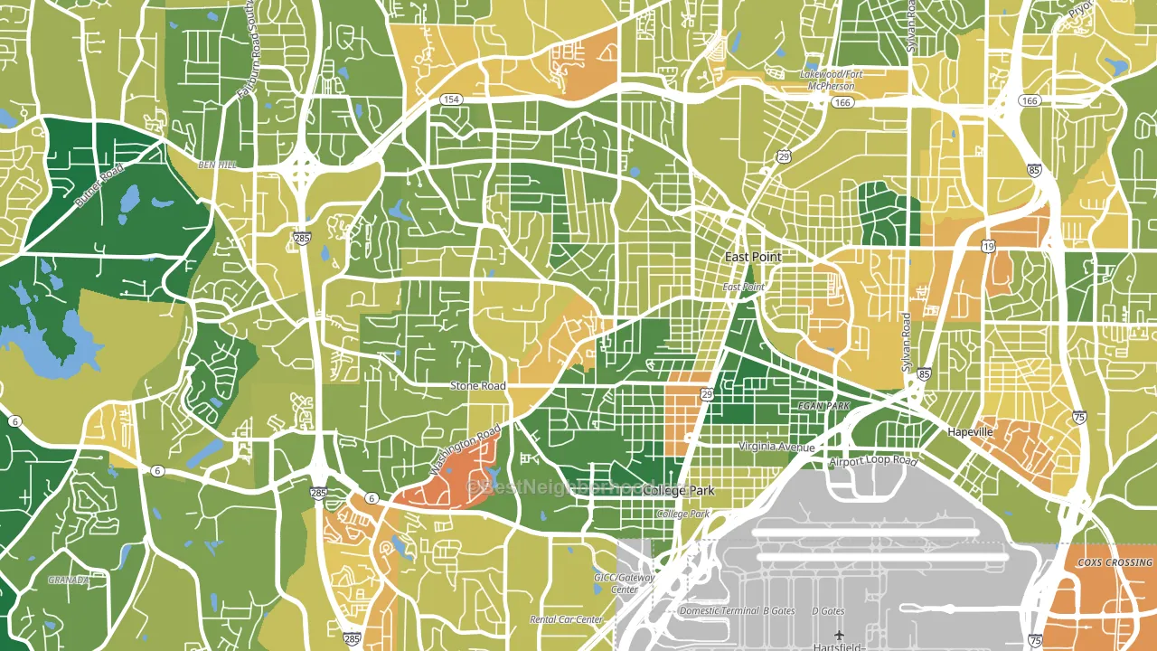 30344, GA block-group voter-turnout map