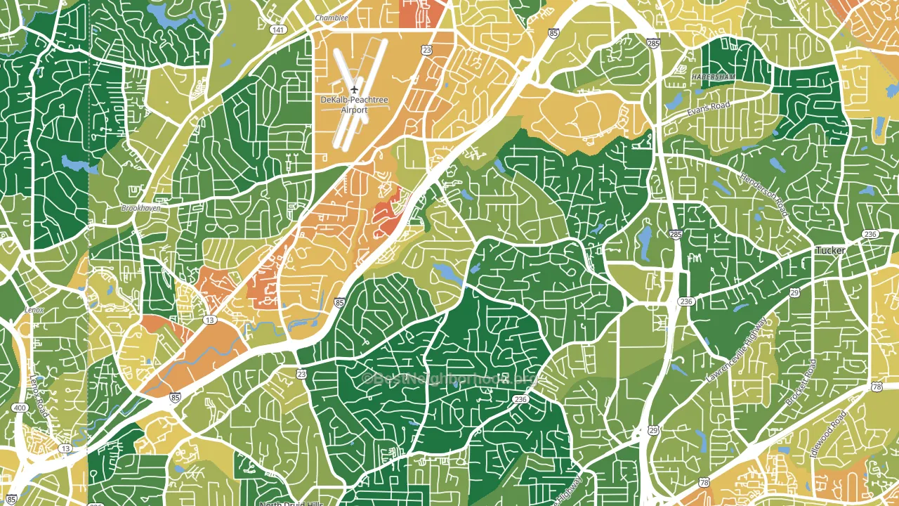 30345, GA block-group voter-turnout map