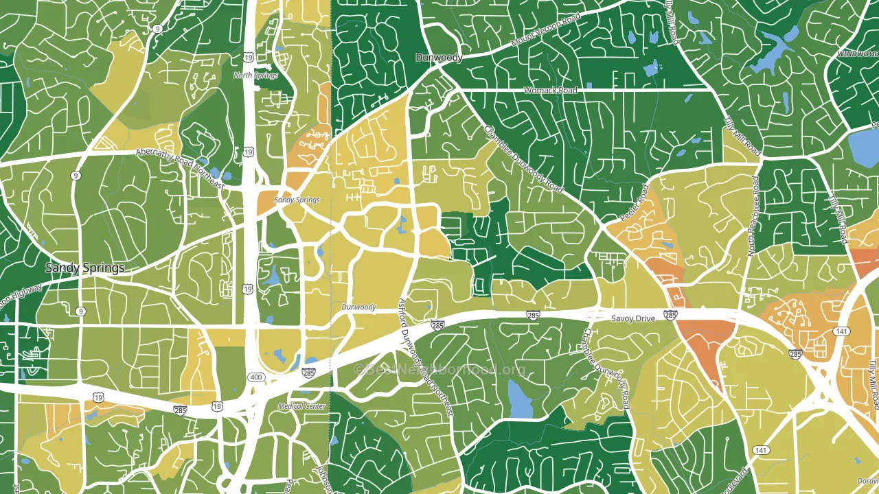 30346, GA block-group voter-turnout map