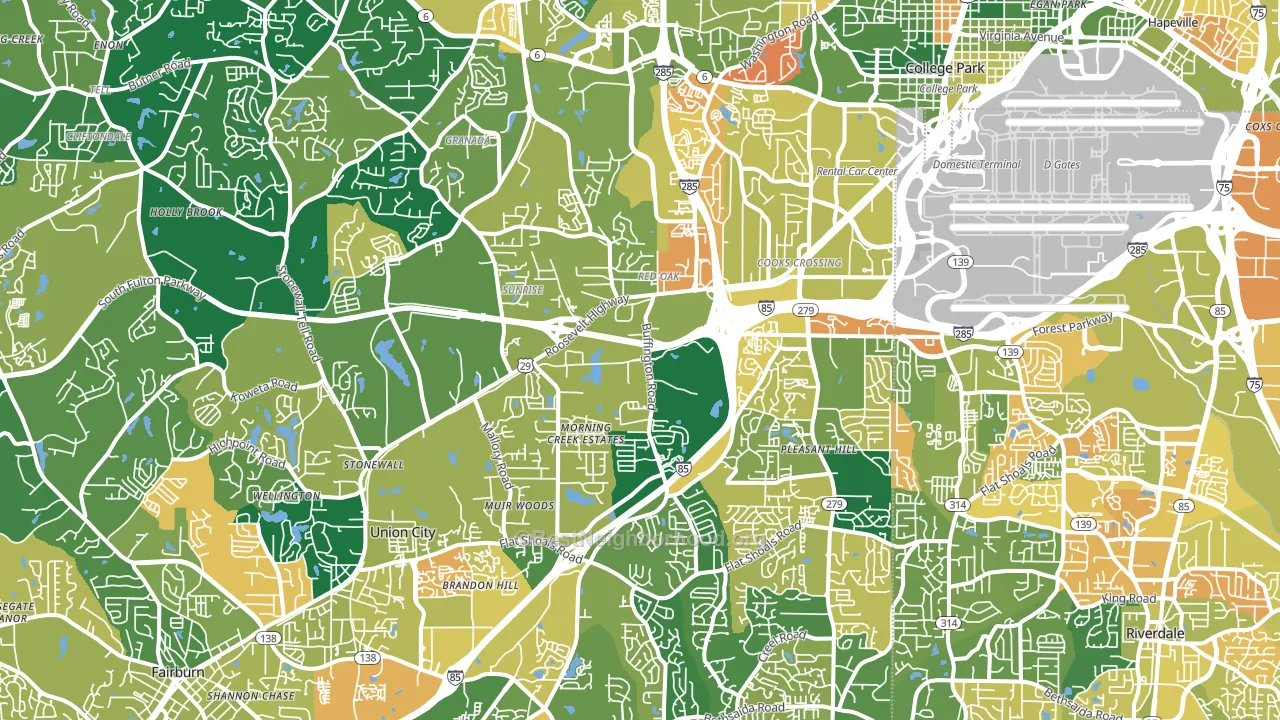 30349, GA block-group voter-turnout map