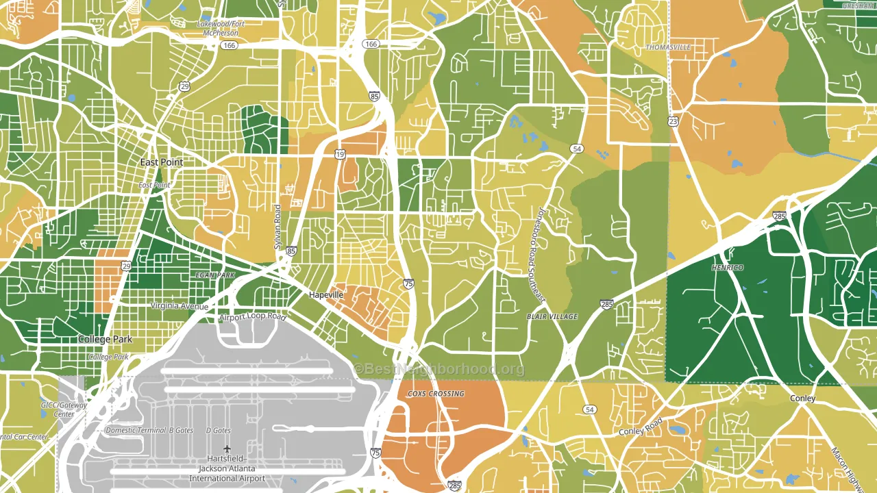 30354, GA block-group voter-turnout map
