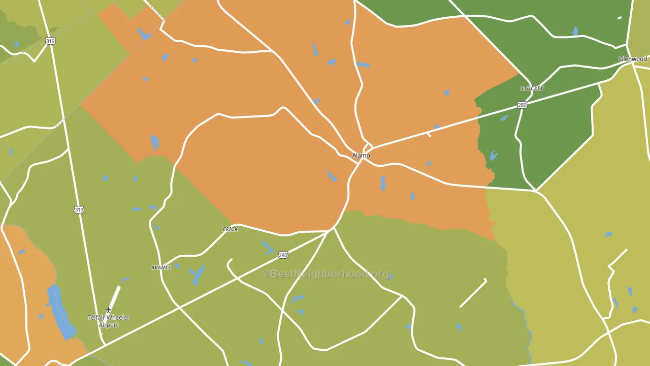 30411, GA block-group voter-turnout map