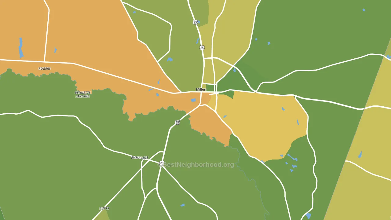 30442, GA block-group voter-turnout map