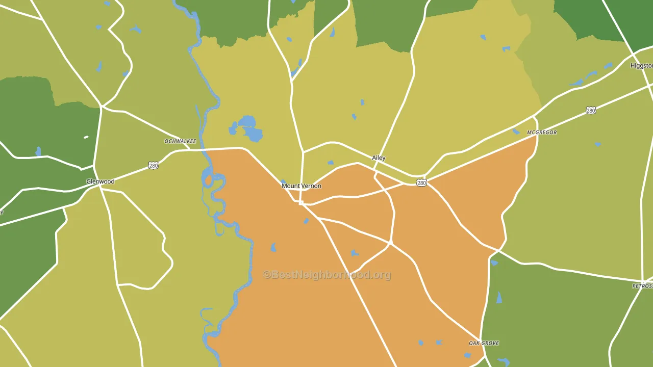 30445, GA block-group voter-turnout map