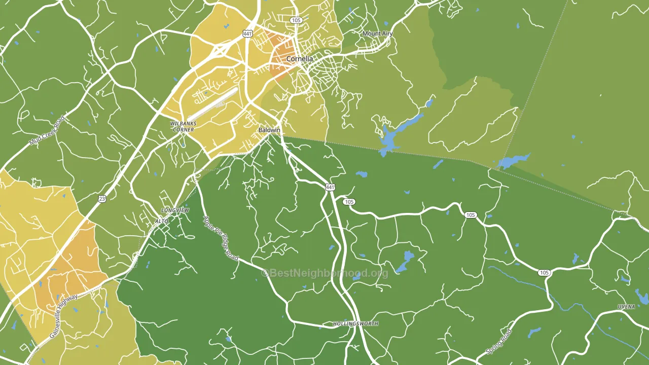 30511, GA block-group voter-turnout map
