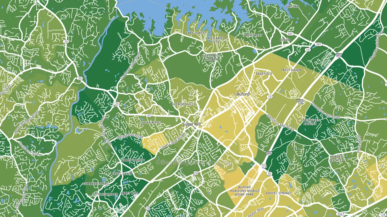 30518, GA block-group voter-turnout map