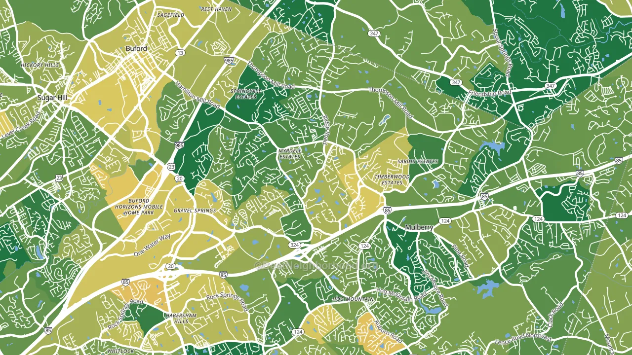 30519, GA block-group voter-turnout map