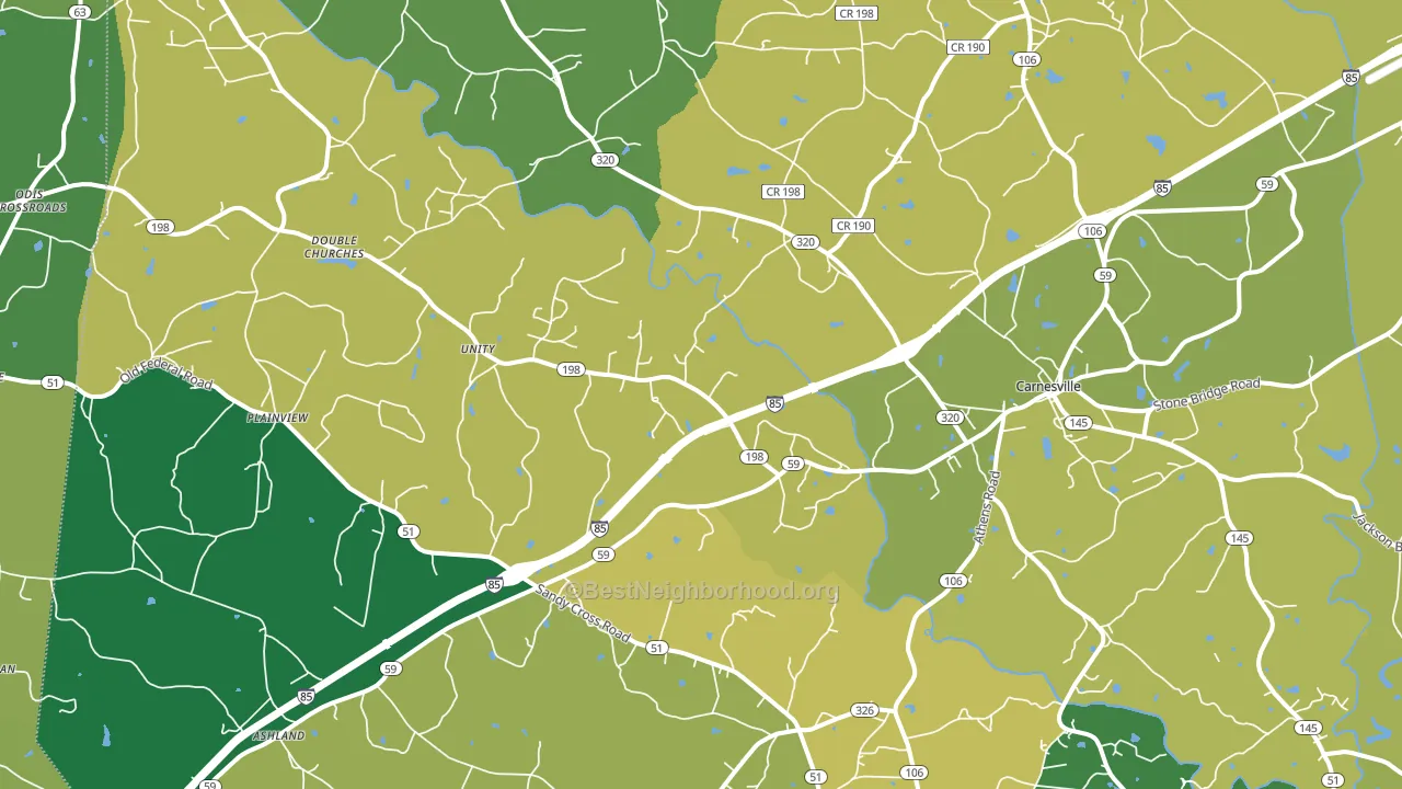 30521, GA block-group voter-turnout map