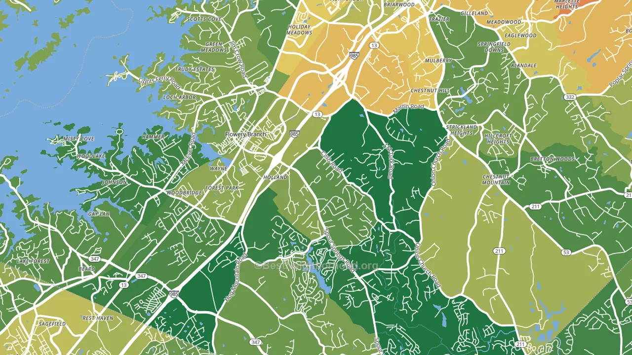 30542, GA block-group voter-turnout map