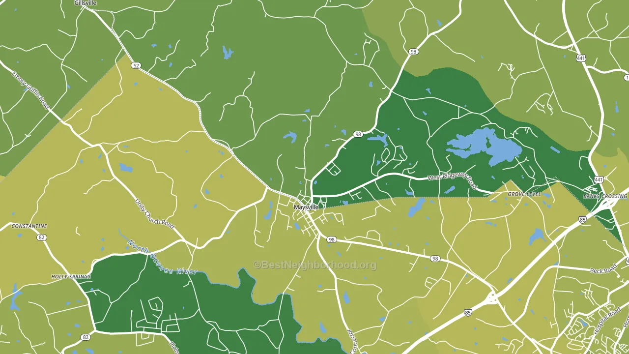 30558, GA block-group voter-turnout map