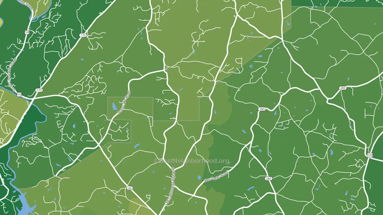 30564, GA block-group voter-turnout map