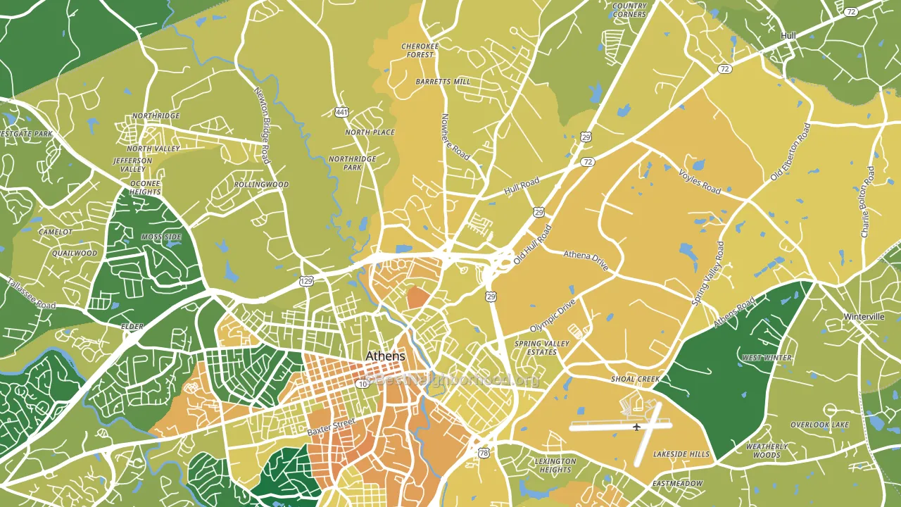 30601, GA block-group voter-turnout map