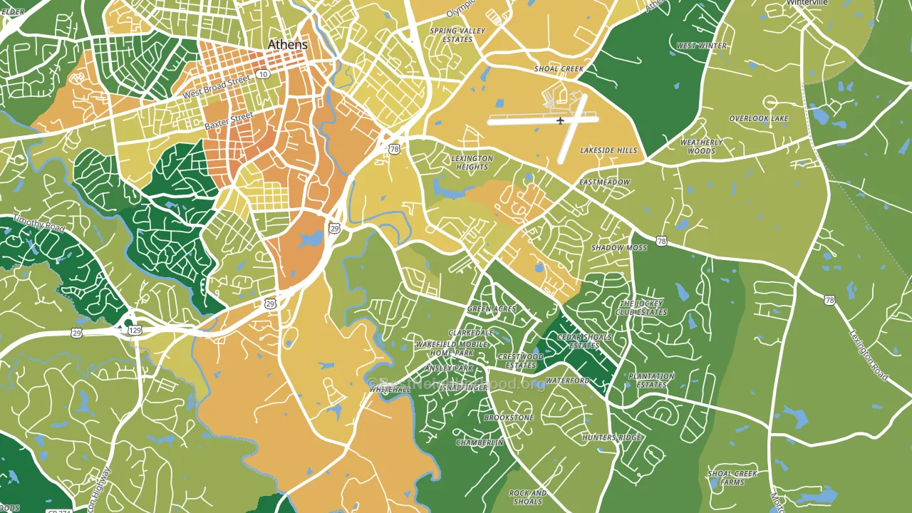 30605, GA block-group voter-turnout map