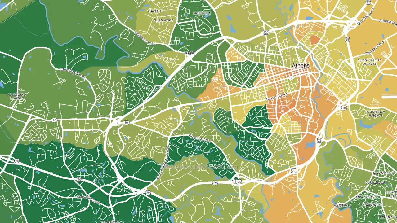 30606, GA block-group voter-turnout map