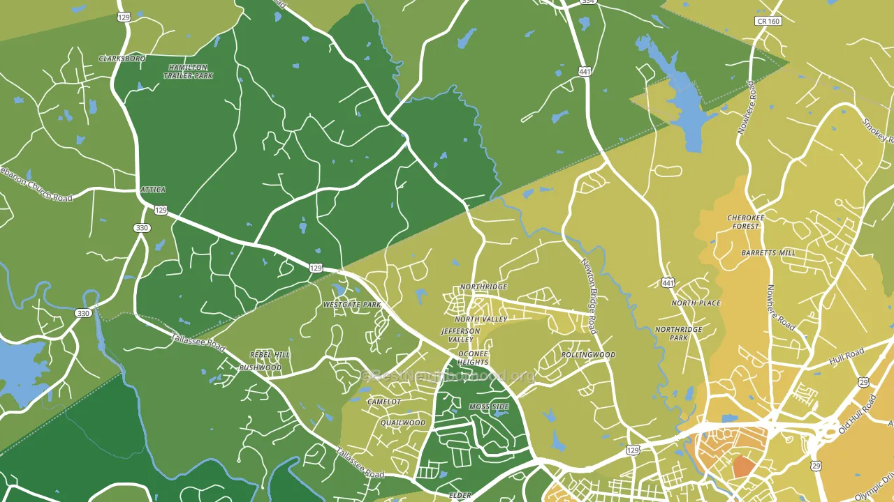 30607, GA block-group voter-turnout map