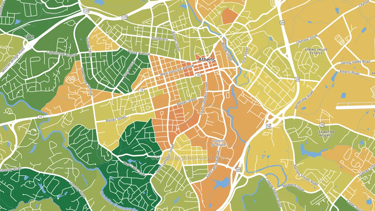 30609, GA block-group voter-turnout map