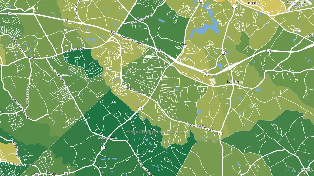 30620, GA block-group voter-turnout map