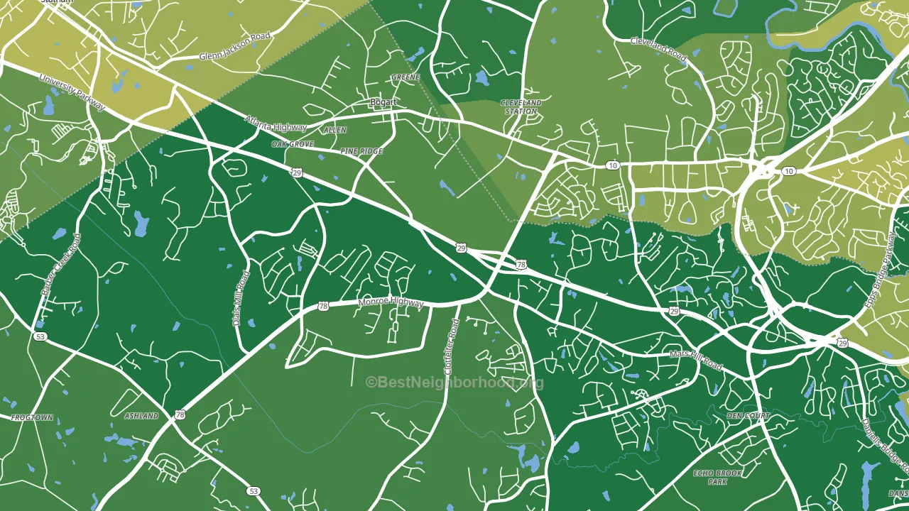30622, GA block-group voter-turnout map