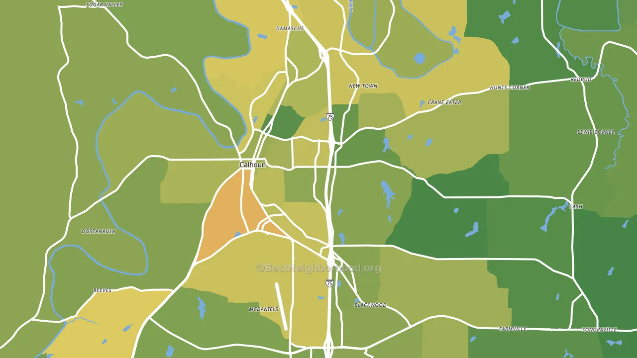 30701, GA block-group voter-turnout map