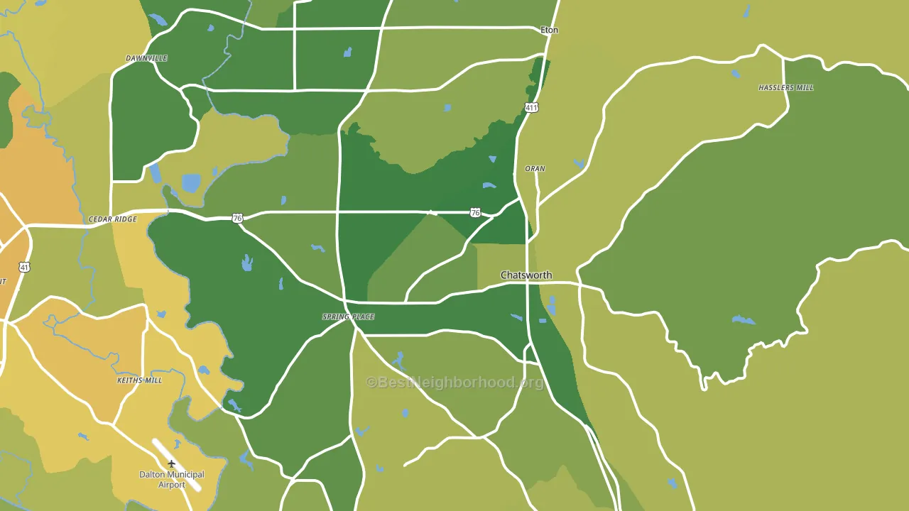 30705, GA block-group voter-turnout map