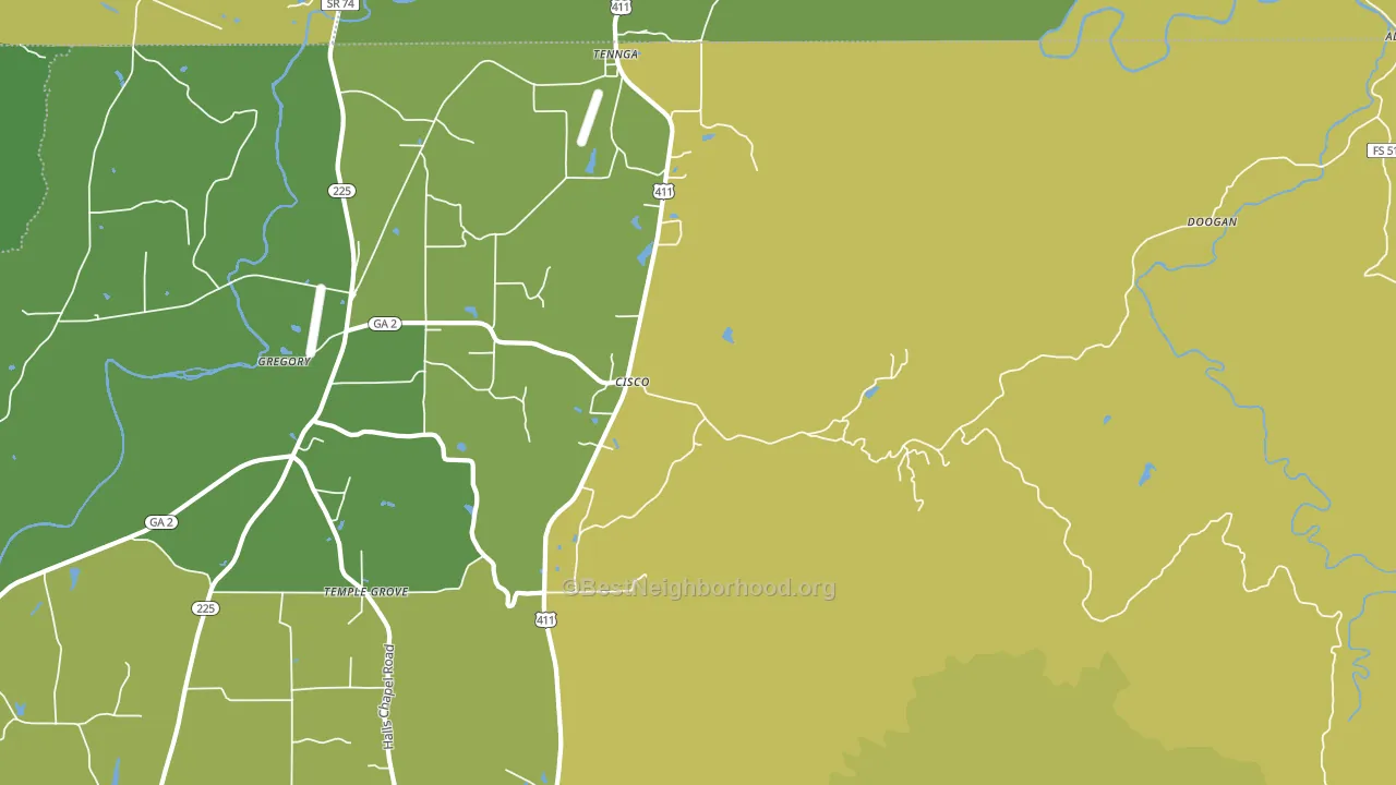 30708, GA block-group voter-turnout map