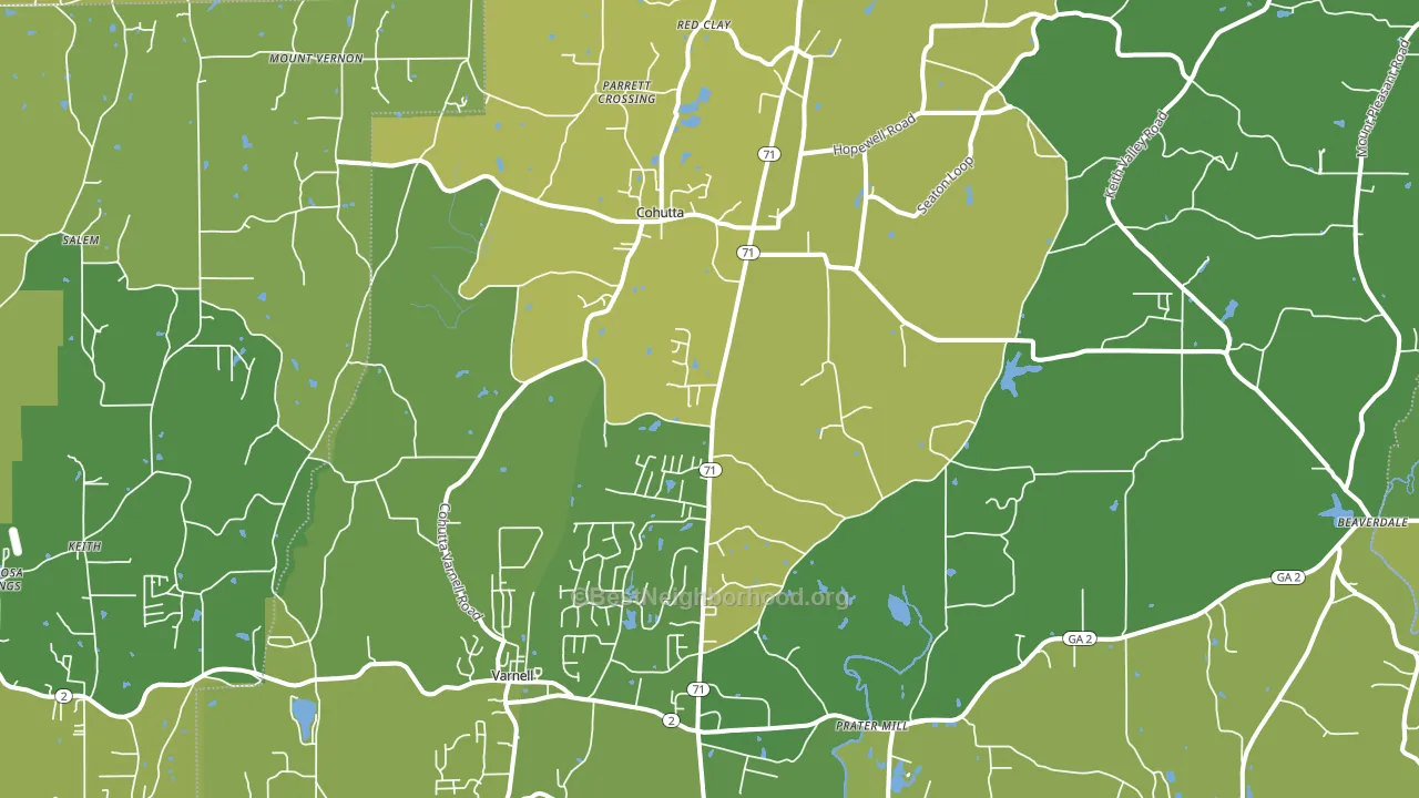 30710, GA block-group voter-turnout map