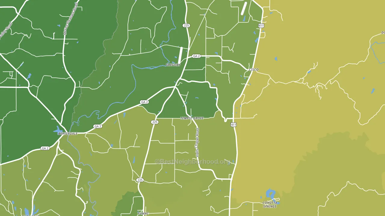 30711, GA block-group voter-turnout map