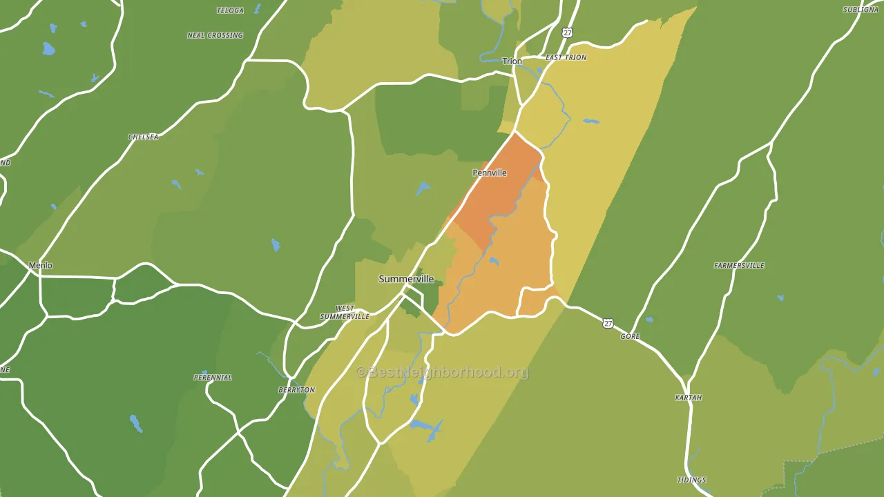 30747, GA block-group voter-turnout map