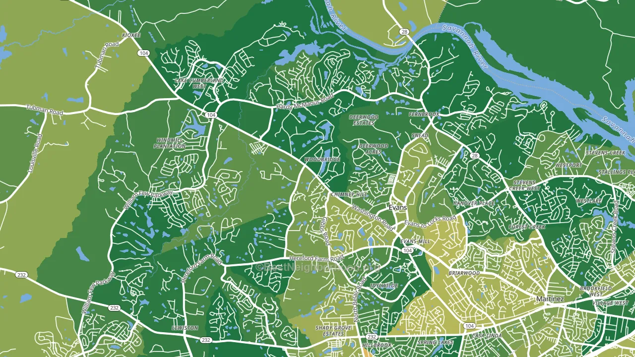 30809, GA block-group voter-turnout map