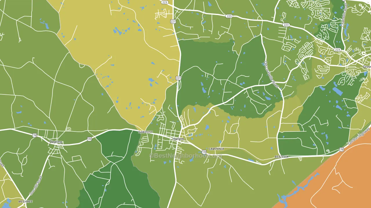 30814, GA block-group voter-turnout map
