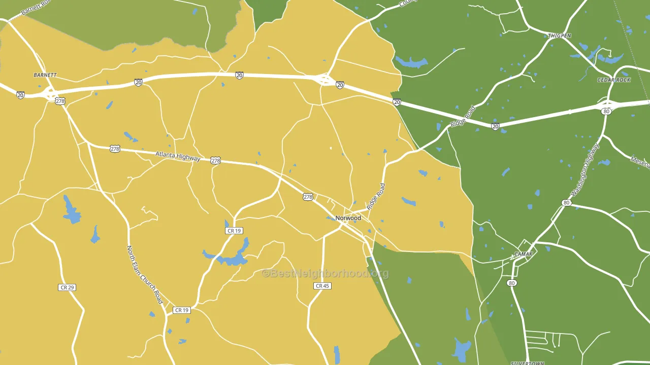 30821, GA block-group voter-turnout map